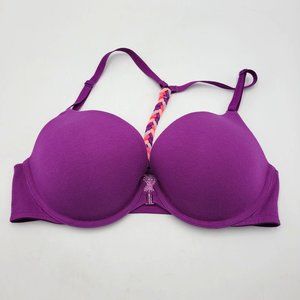 Body by Victoria's Secret PLUNGE Racerback Bra 38C Purple Front Clasp Padded
